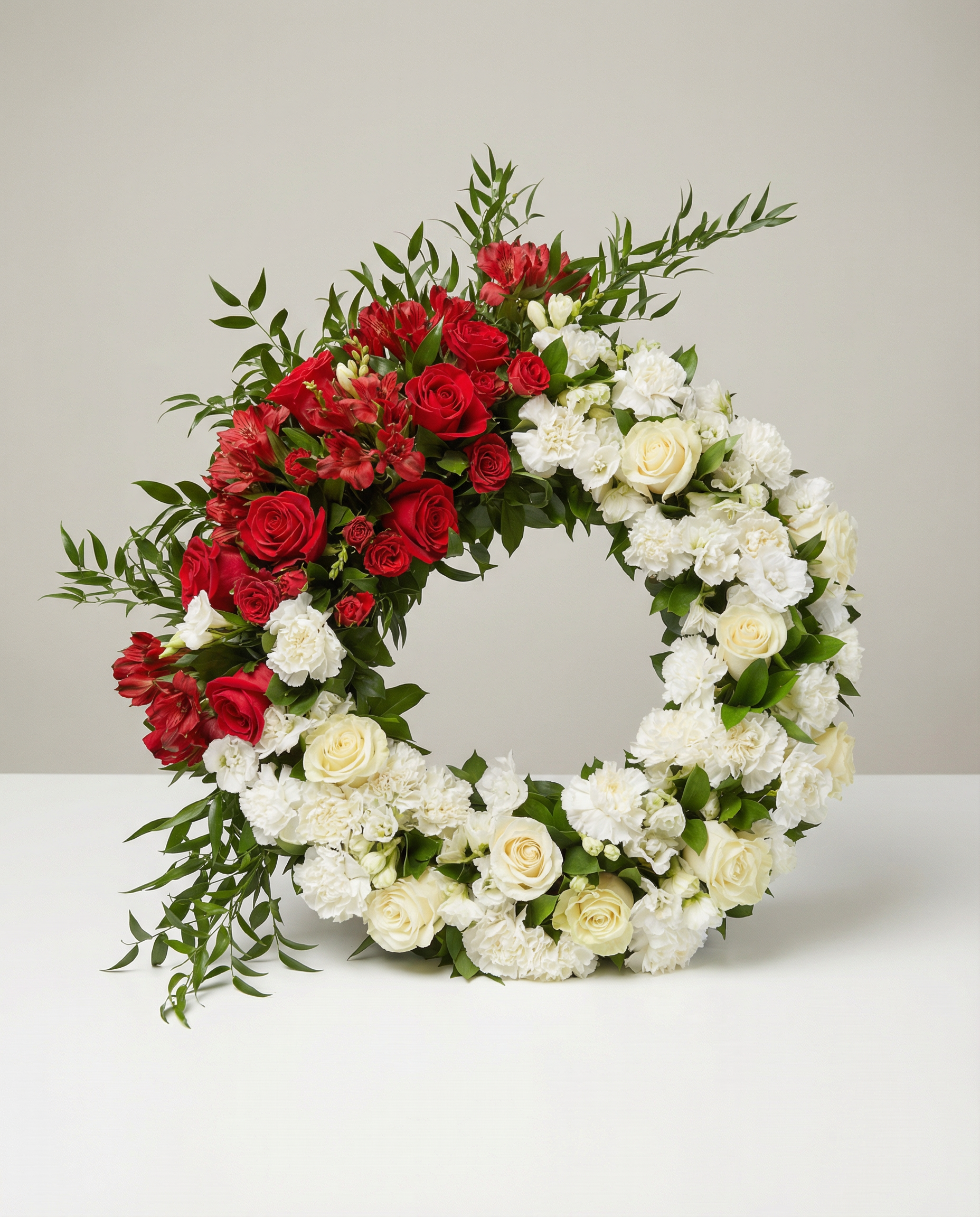 Couronne funéraire Hommage Sincère – arrangement floral élégant réalisé par un fleuriste professionnel, fleurs fraîches et de qualité, Fleurs2