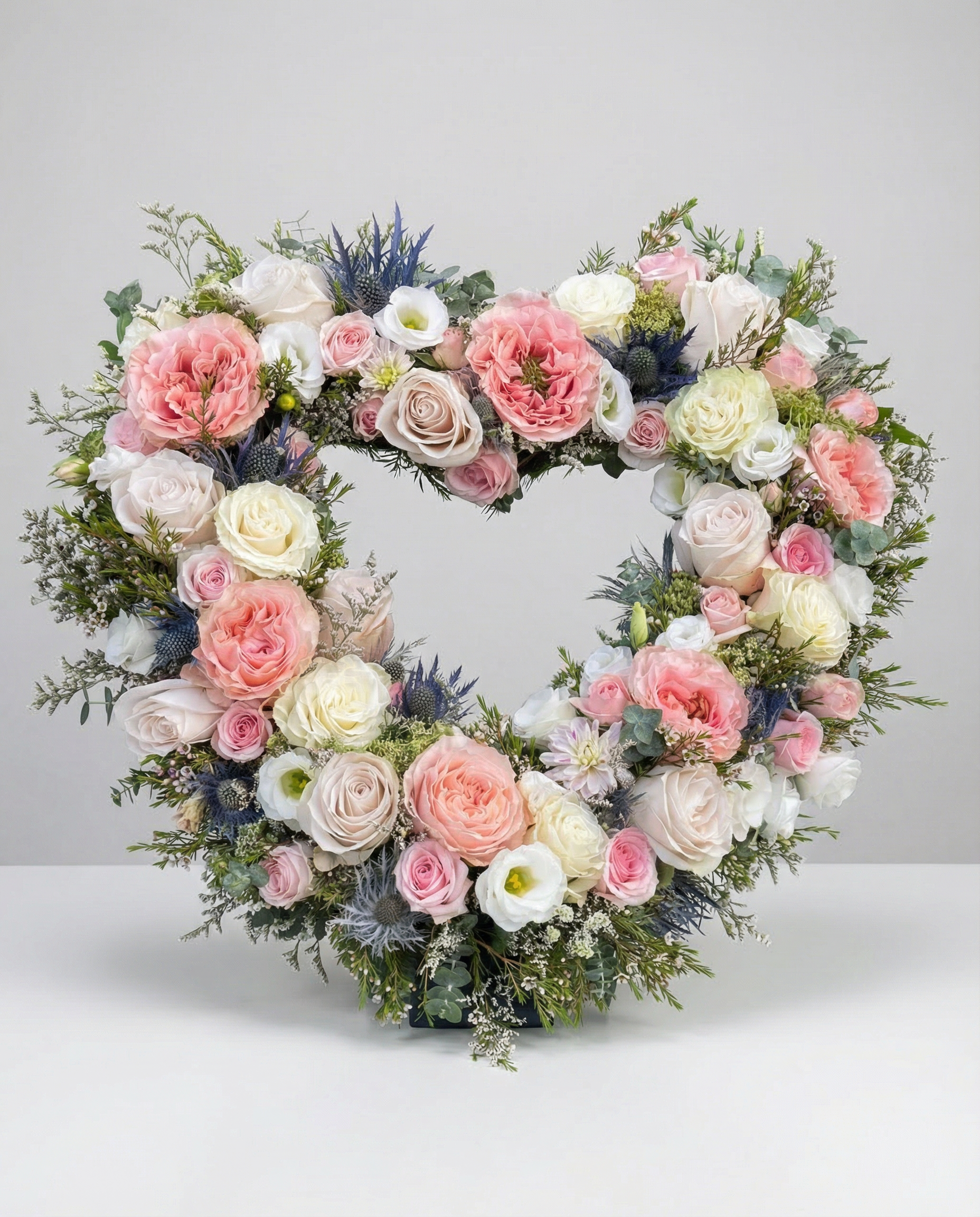 Arrangement funéraire Cœur du Jardin – arrangement floral élégant réalisé par un fleuriste professionnel, fleurs fraîches et de qualité, Fleurs2